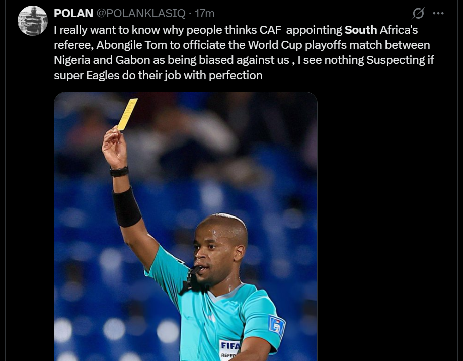 Nigerians cry out after South African referees were appointed to officiate Nigeria